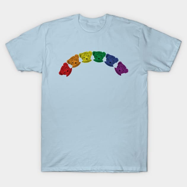 Pride Teddy Bear Rainbow T-Shirt by ellenhenryart